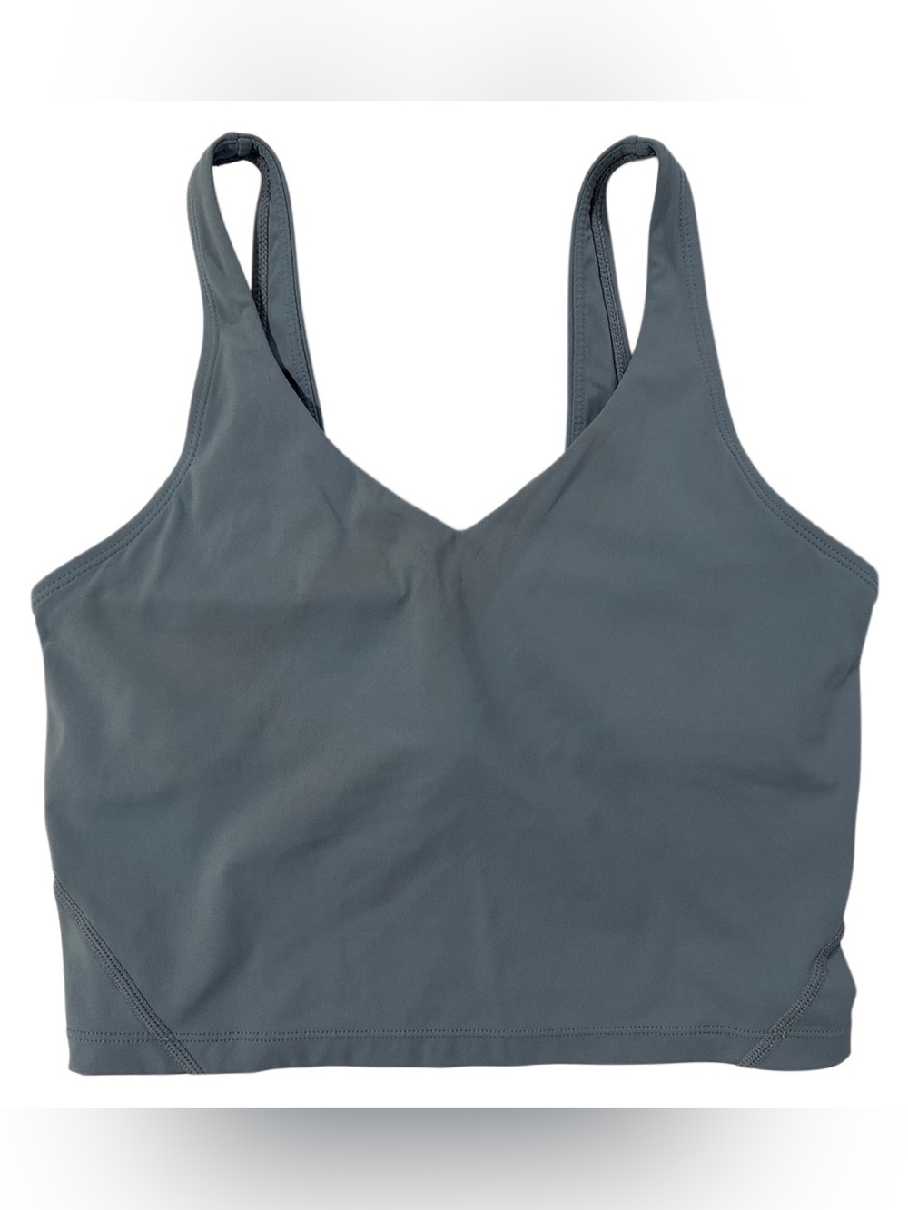 Oalka Slate Blue Longline Sports Bra Small Medium Support Yoga Workout
